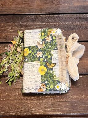 Junk Journal Nature Music Hymns Christian Faith Based Softcover Decorated 3 Sig